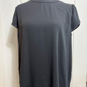 LOFT Black Lace Detail Top